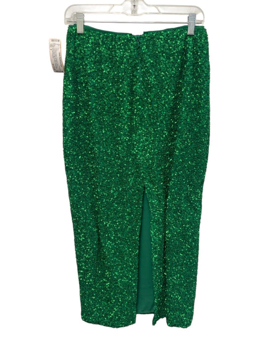 No pise la grama Size 4 Emerald Green Polyester Fully Sequined Back Zip Skirt Emerald Green / 4