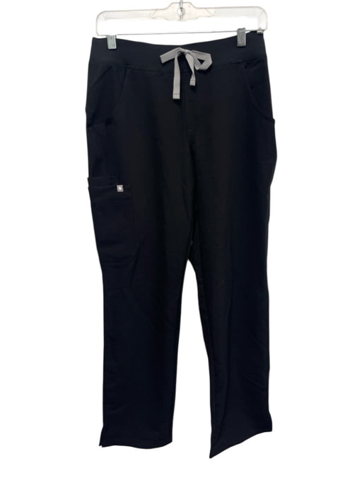 Figs Size S Black Polyester & Rayon Elastic Drawstring Waist Scrubs Pants Black / S