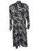 Diane Von Furstenberg Size XXS Black, Gray, White Silk Long puff sleeve Dress Black, Gray, White / XXS