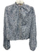 Thierry Colson Size S Blue & White Cotton Long Sleeve Floral Print Buttons Top Blue & White / S