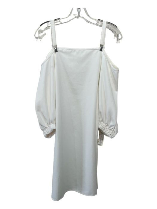 Tibi Size 6 White Polyester Adjustable Strap Off Shoulder Elastic sleeve Dress White / 6