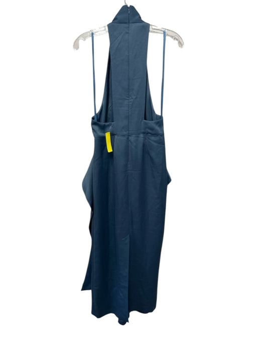 AQ/AQ Size 8 Slate Blue Polyester Satin Halter Key hole T Back Gown Slate Blue / 8