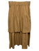Zara Size S Tan Polyester Elastic Waist Tiered Maxi Skirt Tan / S