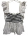 En Saison Size Medium White & Black Polyester Blend Ruffle Cap Sleeve Tiered Top White & Black / Medium