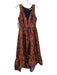 Hutch Size 6 Pink, Yellow, Orange Sleeveless Floral Jacquard V Neck Midi Dress Pink, Yellow, Orange / 6