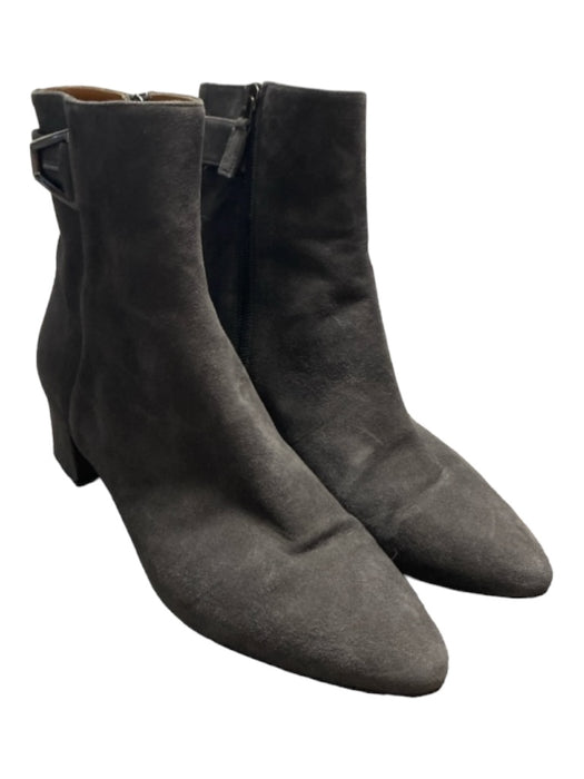 Aquatalia Shoe Size 8.5 Gray Suede Pointed Toe Ankle Height Side Panel Booties Gray / 8.5