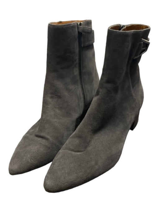 Aquatalia Shoe Size 8.5 Gray Suede Pointed Toe Ankle Height Side Panel Booties Gray / 8.5