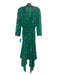 Maje Size 2 Green & Multi Polyester Floral Smocked Waist Surplice Dress Green & Multi / 2