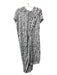 Helmut Lang Size P White & Black Viscose Round Neck Cap Sleeve Asymmetric Dress White & Black / P