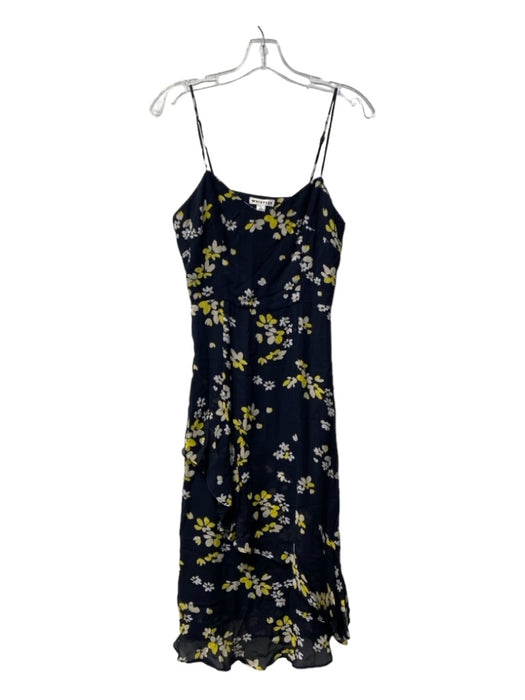 Whistles Size 6 Black, Yellow & White Print Viscose Spaghetti Strap Floral Dress Black, Yellow & White Print / 6