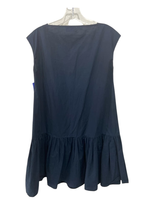 Ottod'Ame Size 4 Navy Blue Cotton Sleeveless Drop Waist Boat Neck Dress Navy Blue / 4