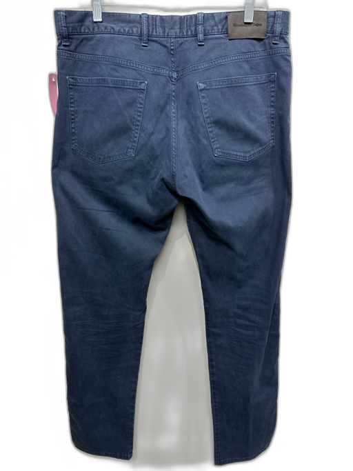 Zegna Size 36 Blue Cotton Solid Khakis Men's Pants Blue / 36