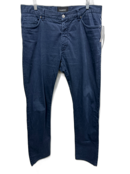 Zegna Size 36 Blue Cotton Solid Khakis Men's Pants Blue / 36
