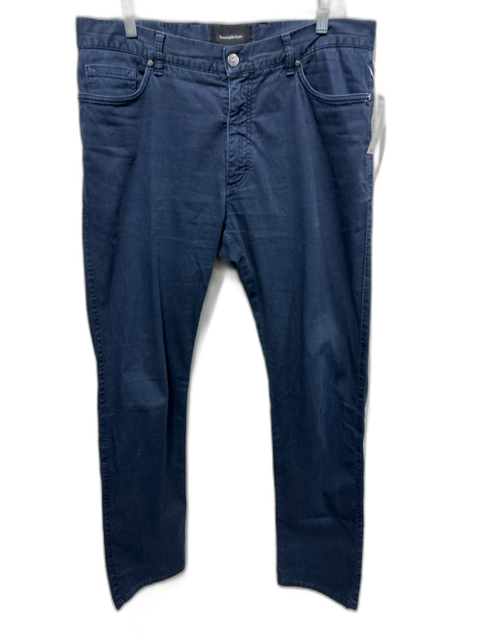 Zegna Size 36 Blue Cotton Solid Khakis Men's Pants Blue / 36