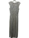 Eliza J Size 4 Champagne & Silver Polyester Shoulder Pad V Neck Back Zip Gown Champagne & Silver / 4