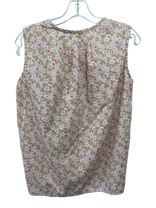 Ann Mashburn Size S Pink & Multi Cotton Sleeveless Floral pleats Top Pink & Multi / S