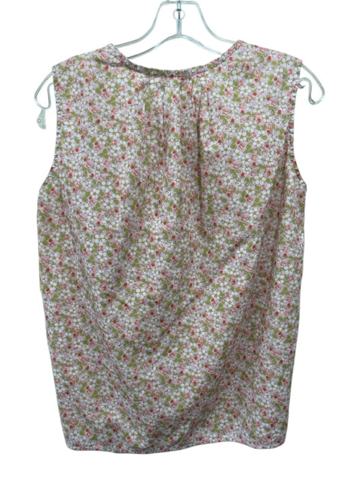 Ann Mashburn Size S Pink & Multi Cotton Sleeveless Floral pleats Top Pink & Multi / S