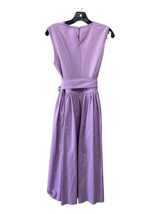 Daphne Wilde Size 1/S Purple Cotton High Neck Sleeveless Midi Sash Inc Dress Purple / 1/S