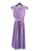 Daphne Wilde Size 1/S Purple Cotton High Neck Sleeveless Midi Sash Inc Dress Purple / 1/S