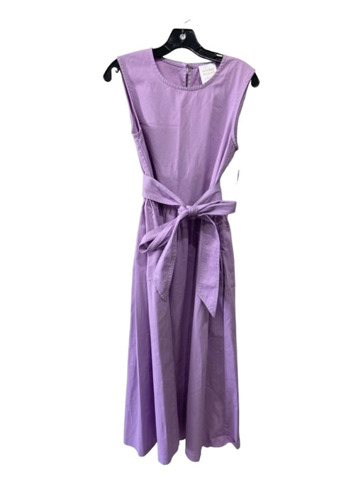 Daphne Wilde Size 1/S Purple Cotton High Neck Sleeveless Midi Sash Inc Dress Purple / 1/S