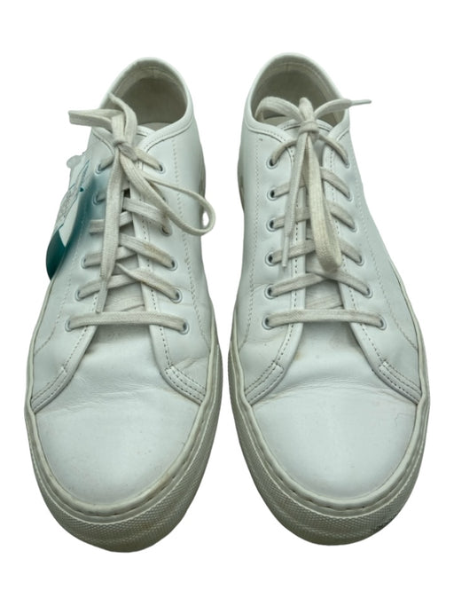 Woman by Common Projects Shoe Size 10 White Leather round toe lace up Sneakers White / 10