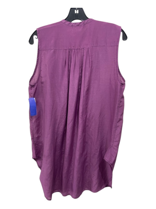 CP Shades Size S Purple Cotton Blend Sleeveless Button Down Semi Sheer Dress Purple / S