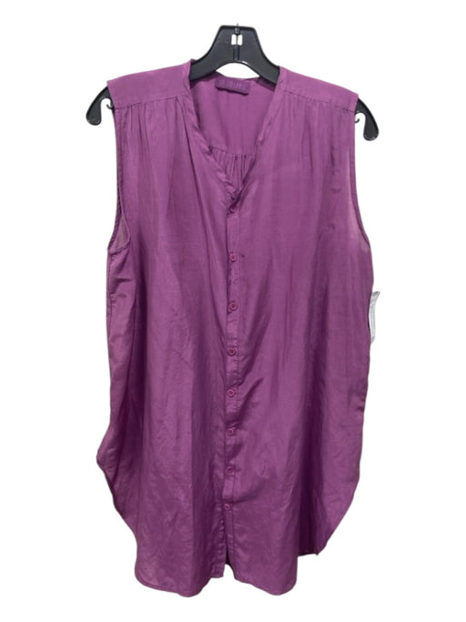 CP Shades Size S Purple Cotton Blend Sleeveless Button Down Semi Sheer Dress Purple / S