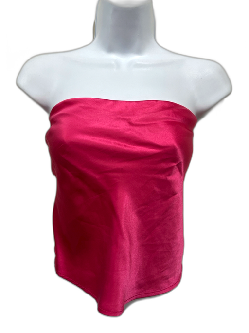 Reformation Size S Hot pink Silk Strapless Cropped Elastic Band Tube Top Top Hot pink / S