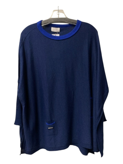 Mer Sea Size One Size Blue Acrylic Blend Long Sleeve 3/4 Sleeve Round Neck Top Blue / One Size