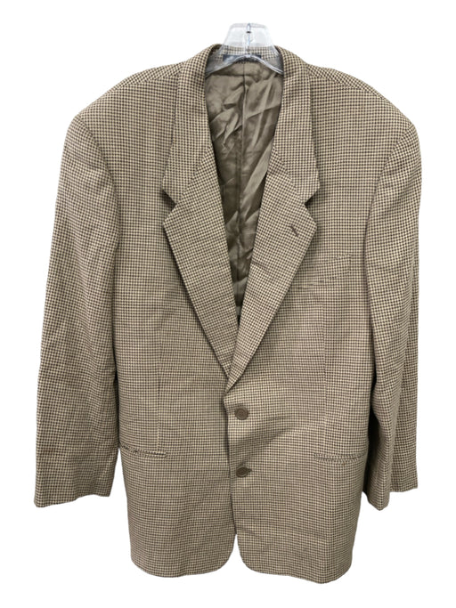 Giorgio Armani Beige Silk All Over Print Front Pocket Two Button Men's Blazer 42R