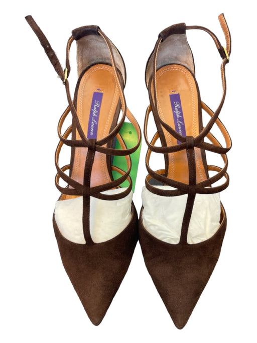 Ralph Lauren Shoe Size 39 Brown Suede Stiletto Pointed Toe Pumps Brown / 39