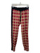 Dries Van Noten Size 38/S Red, Beige, Black Cotton Checkered Jogger Pants Red, Beige, Black / 38/S