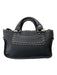 Celine Black Leather Brass Hardware Studded Rolled Handle Bag Black / M