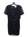 Reiss Size 6 Black Polyester Floral Lace Overlay Princess Seams Round Neck Dress Black / 6