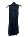 Parker Size M Black & Blue Polyester Surplice Sleeveless Abstract Dress Black & Blue / M