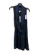 Parker Size M Black & Blue Polyester Surplice Sleeveless Abstract Dress Black & Blue / M