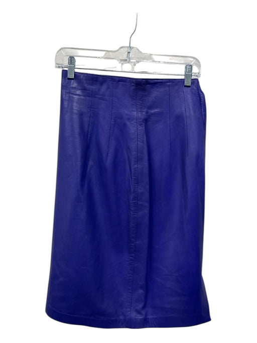 Evan Arpelli Size 8 Purple Leather darted Pencil High Rise Knee length Skirt Purple / 8