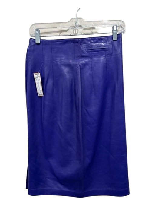 Evan Arpelli Size 8 Purple Leather darted Pencil High Rise Knee length Skirt Purple / 8