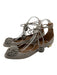 Aquazzura Shoe Size 40 Gray Suede Upper Pom Pom Back Zip Lace Up Flats Gray / 40
