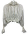 Kenzo Paris Size 42 White Cotton Gathered Back Zip Cropped Mock Neck Top White / 42
