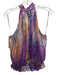 Ramy Brook Size L Purple, Orange & white Polyester Halter Neck Sleeveless Top Purple, Orange & white / L