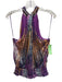 Ramy Brook Size L Purple, Orange & white Polyester Halter Neck Sleeveless Top Purple, Orange & white / L