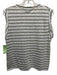 Veronica Beard Jeans Size L White & Green Pima Cotton Striped Rolled Cuffs Top White & Green / L