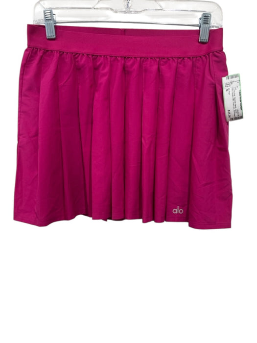 Alo Yoga Size M Fuschia Pink Polyester Blend Elastic Waist Pleated Mini Skirt Fuschia Pink / M
