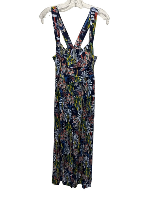 By Anthropologie Size S navy blue & multi Modal Floral & Leaf Print Jumpsuit navy blue & multi / S