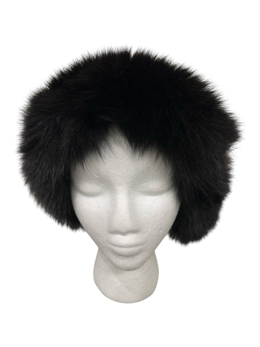 No Brand Black Fur Velcro Headband Black