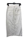 Frame Size 24 White Cotton Denim Pencil Button Up Front Pocket Skirt White / 24