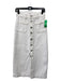 Frame Size 24 White Cotton Denim Pencil Button Up Front Pocket Skirt White / 24