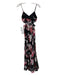 Fame and Partners Size 0 Black & Pink Print Polyester Floral Side Cut Outs Dress Black & Pink Print / 0