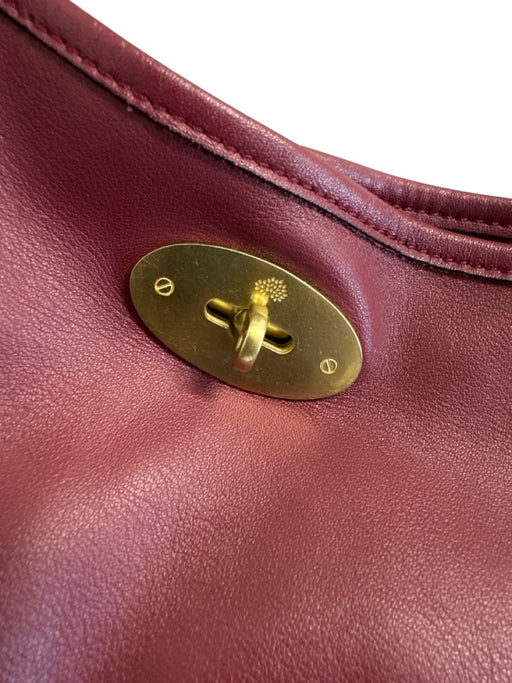 Mulberry Burgundy Red Leather Braided Detail Toggle Close Two Strap Tote Bag Burgundy Red / Large